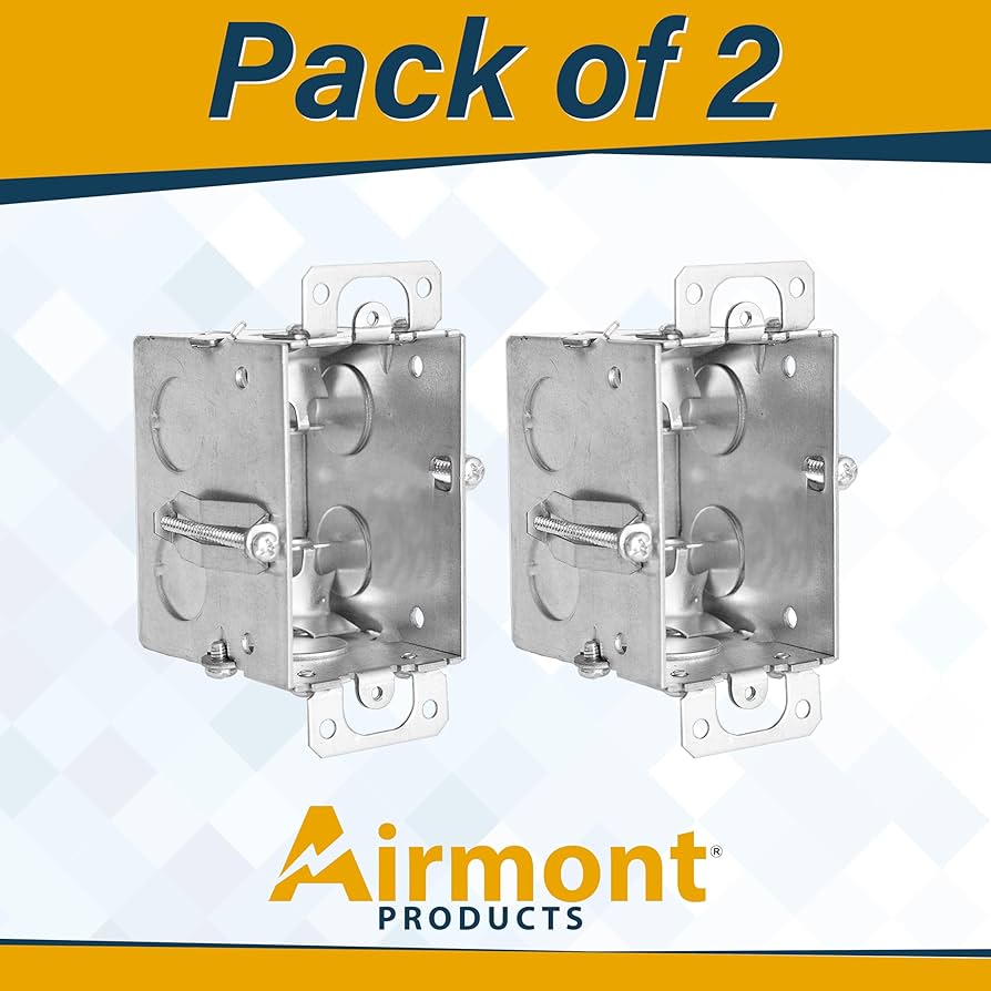 2-1/2'' Deep Switch Box, 1-Gang Metal Electrical Box, Length